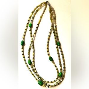 Jay King DTR Mojave Turquoise, Serpentine Necklace, 26” Sterling Silver